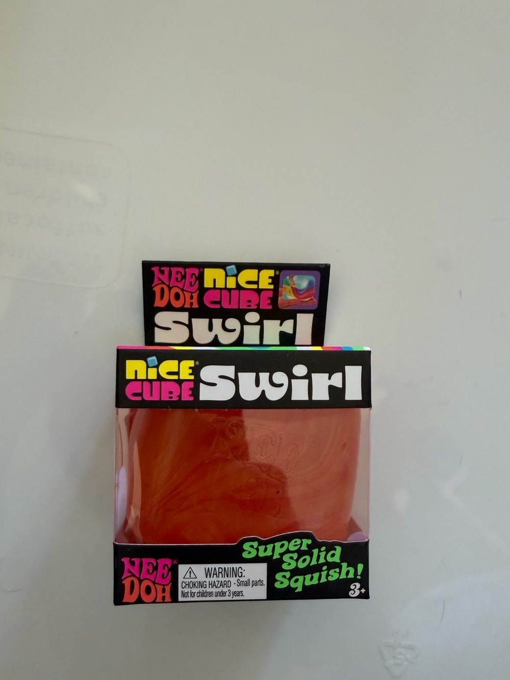 Needoh Nice Cube Swirl Super Solid Squish - Orange